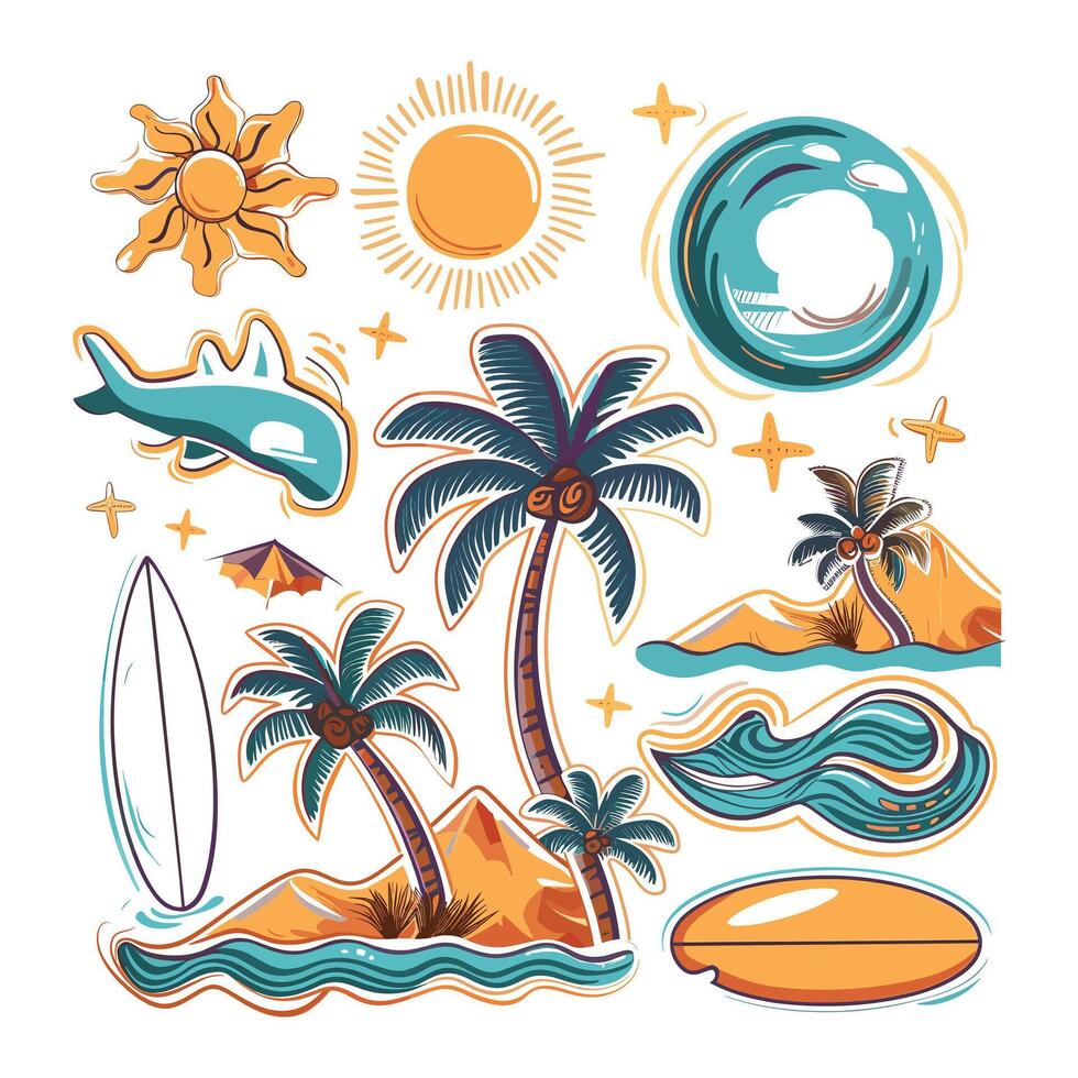 Summer beach t shirt , Summer slogan with beach illustration, Summer, Aloha surf typography for t-shirt print , beach print vector