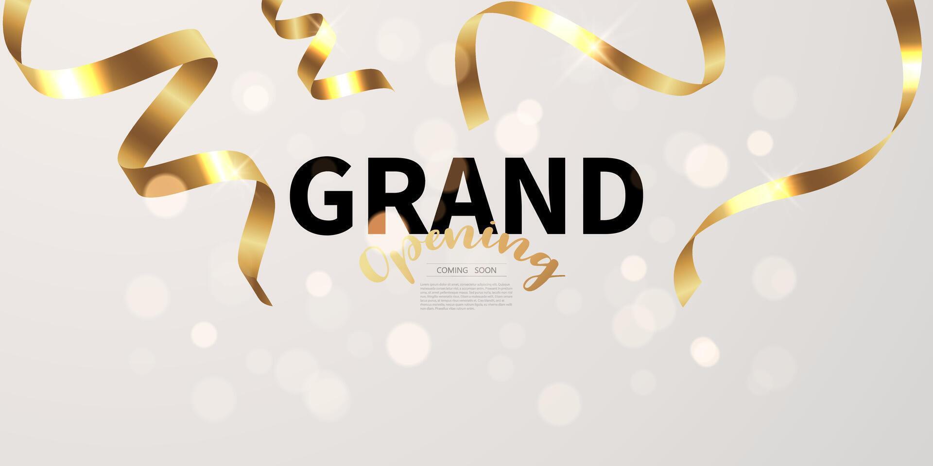 Design your opening card with ribbon. illustration Beautiful business banner template vector