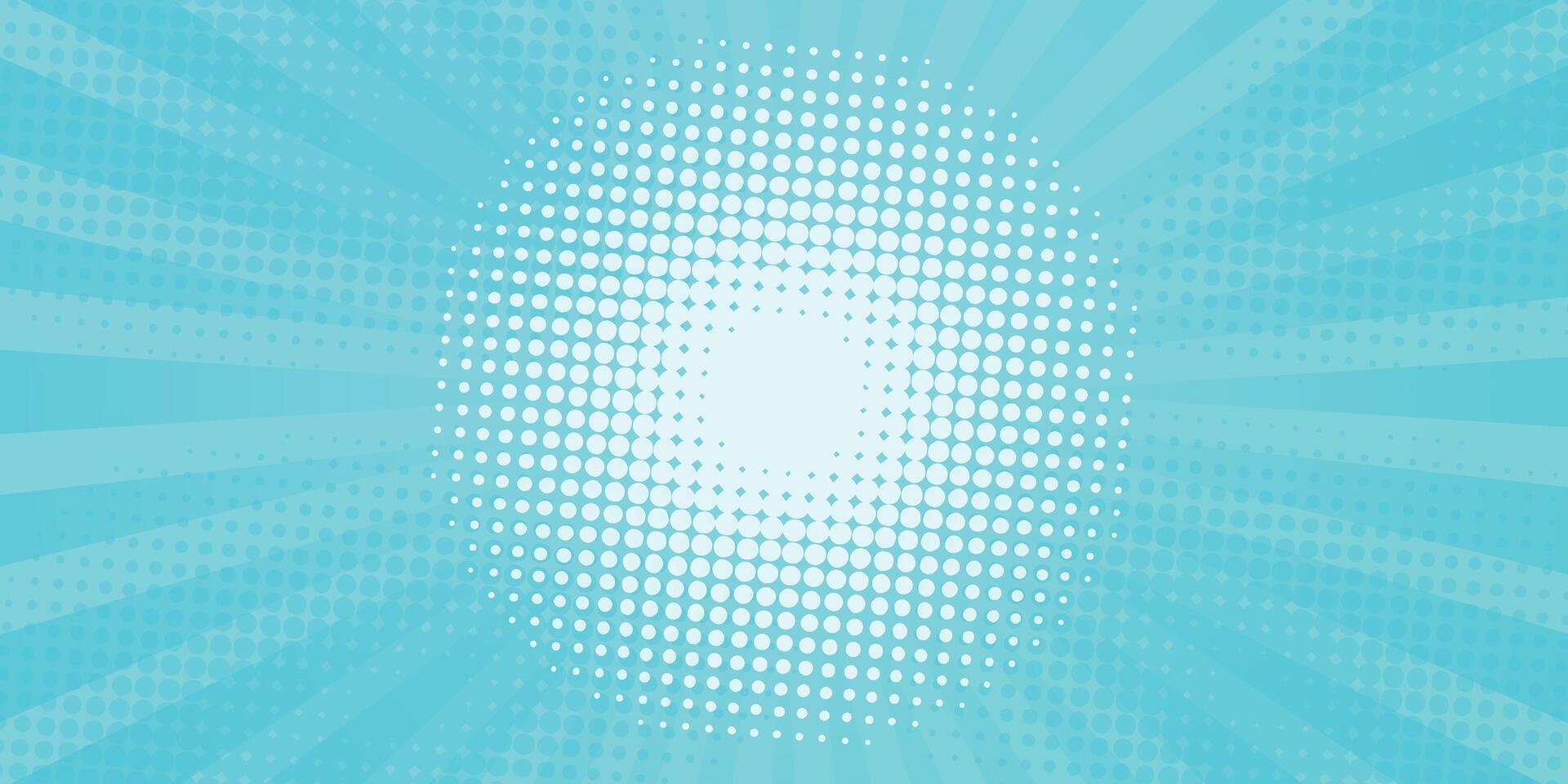 Halftone Pop Art Style Starburst Pattern Cartoon Background Vintage tone light effect. illustration wow gradient design banner vector