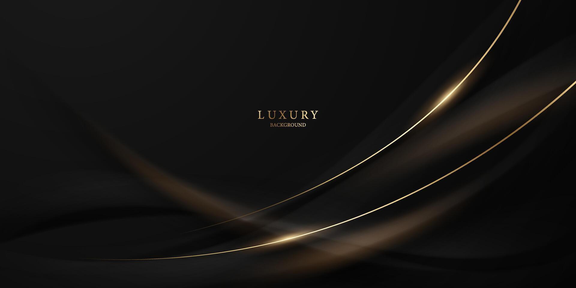 Abstract modern design black background with luxury golden elements illustration. vector