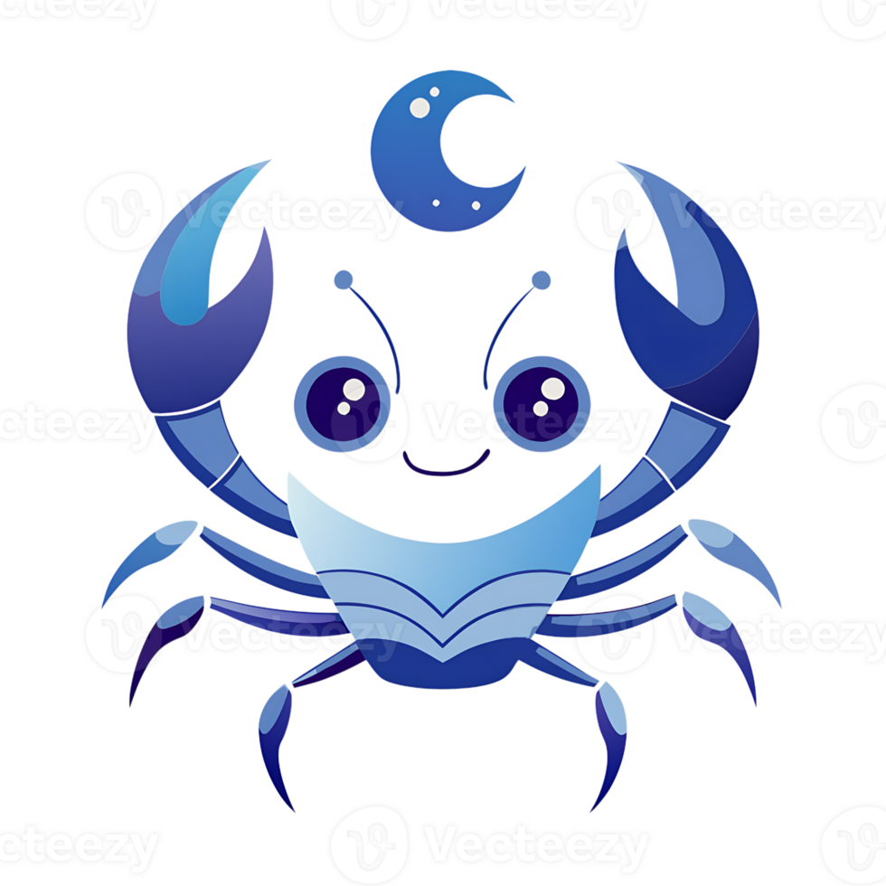Cartoon Cancer zodiac sign on the transparent background png
