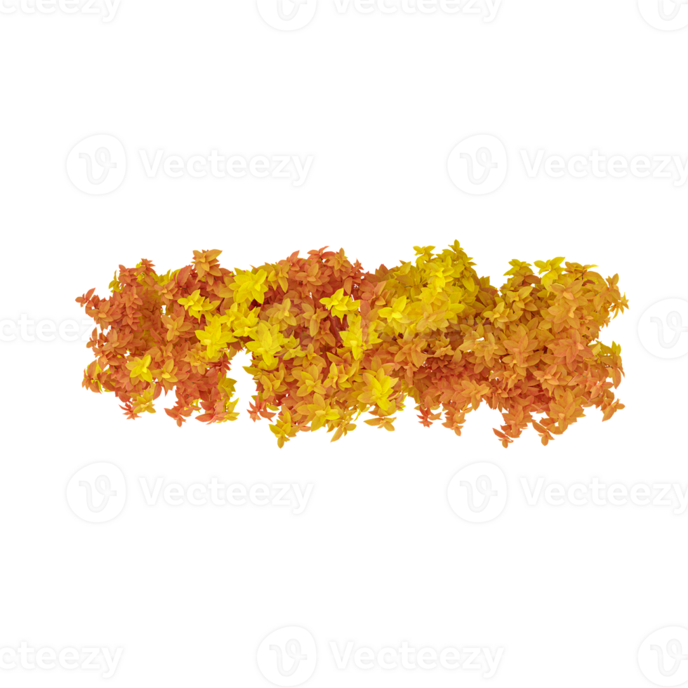 3d rendering of Autumn Yellow tree from the topview png