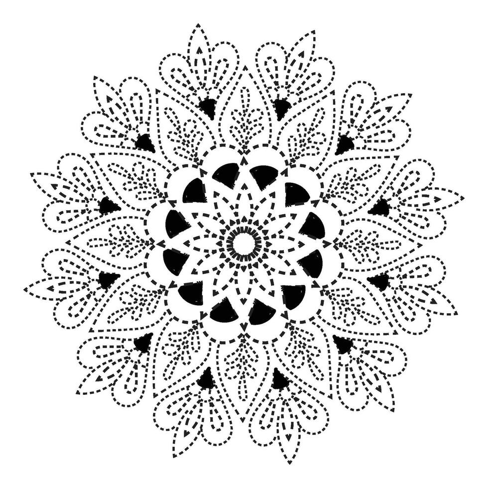 Circular pattern floral ornamental mandala vector