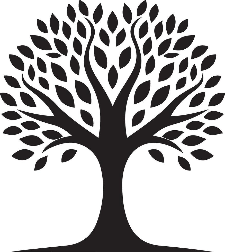 Tree Silhouette Logo Monochrome Design Style vector