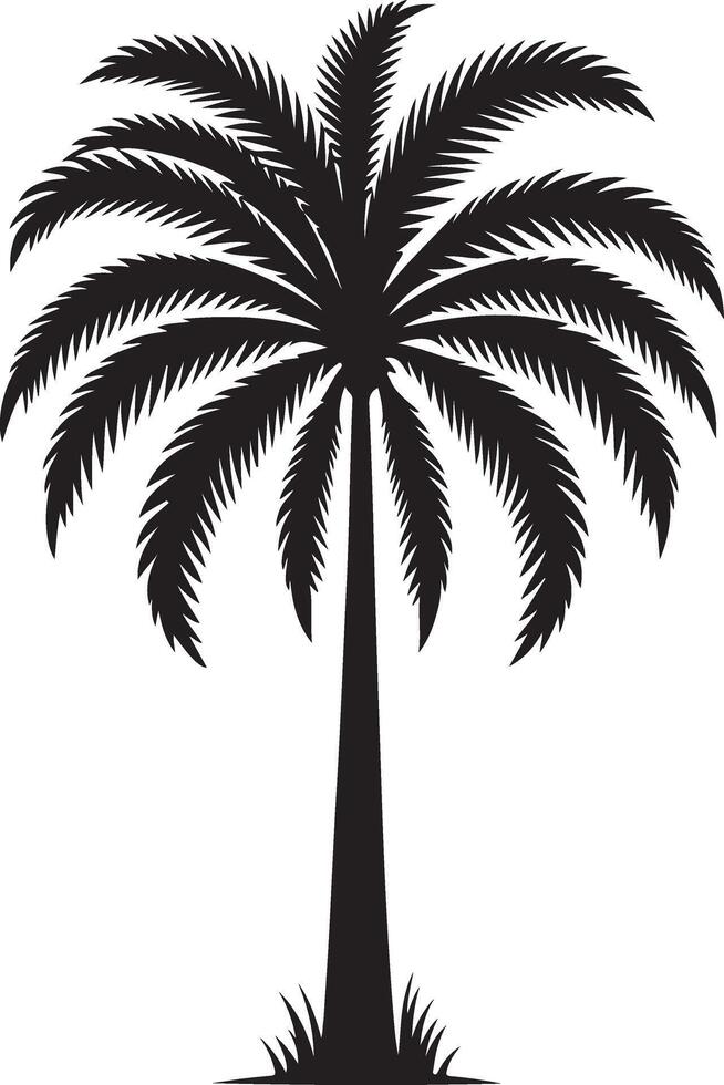 Plam Tree Silhouette, black color silhouette vector