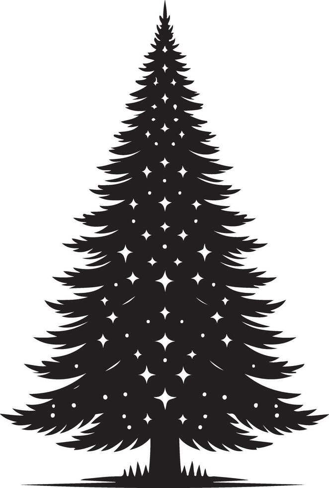 Christmas tree silhouette on a white background vector