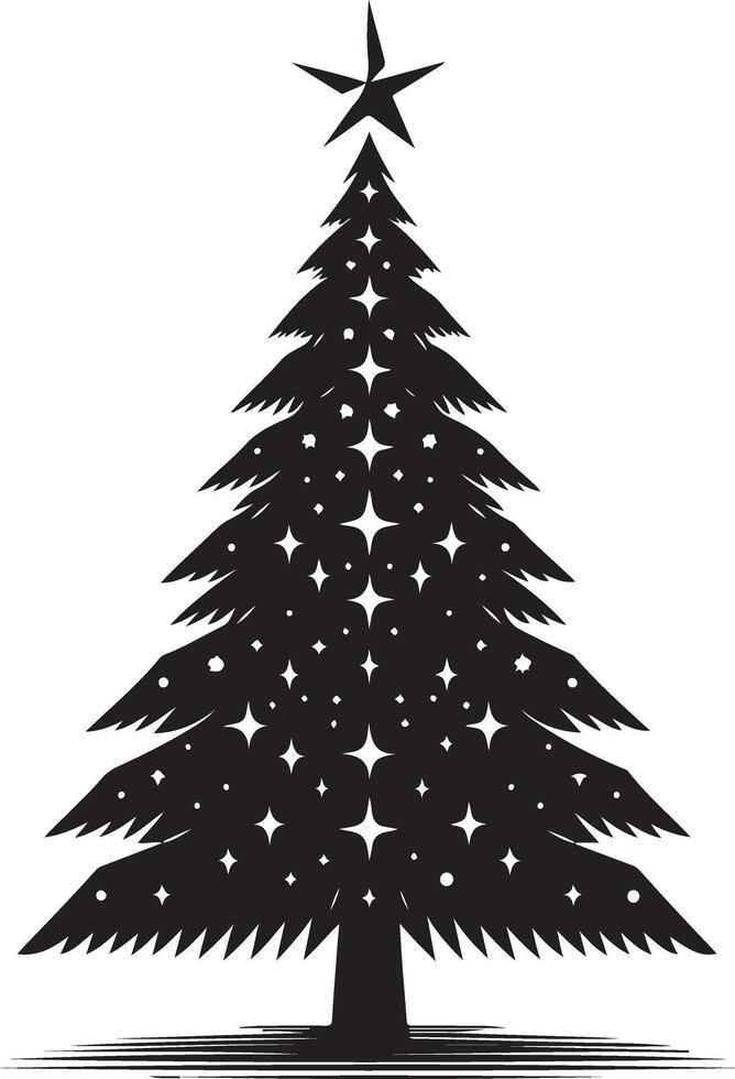 Christmas tree silhouette on a white background vector