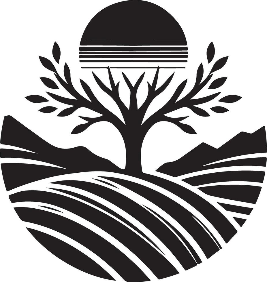 Design Silhouette Element Land Tree vector
