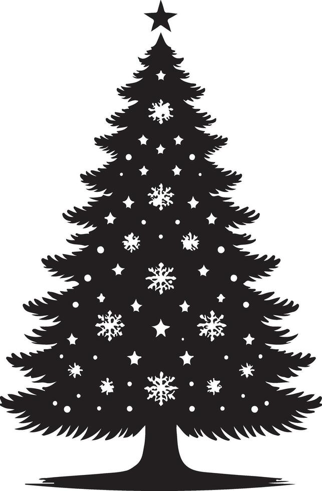 Christmas tree silhouette on a white background vector