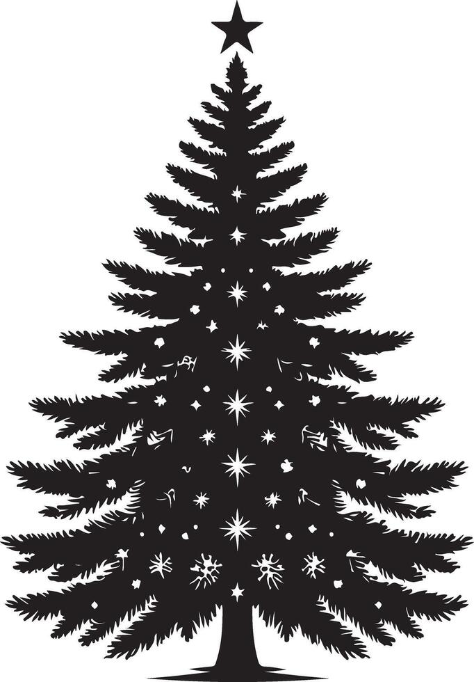 Christmas tree silhouette on a white background vector