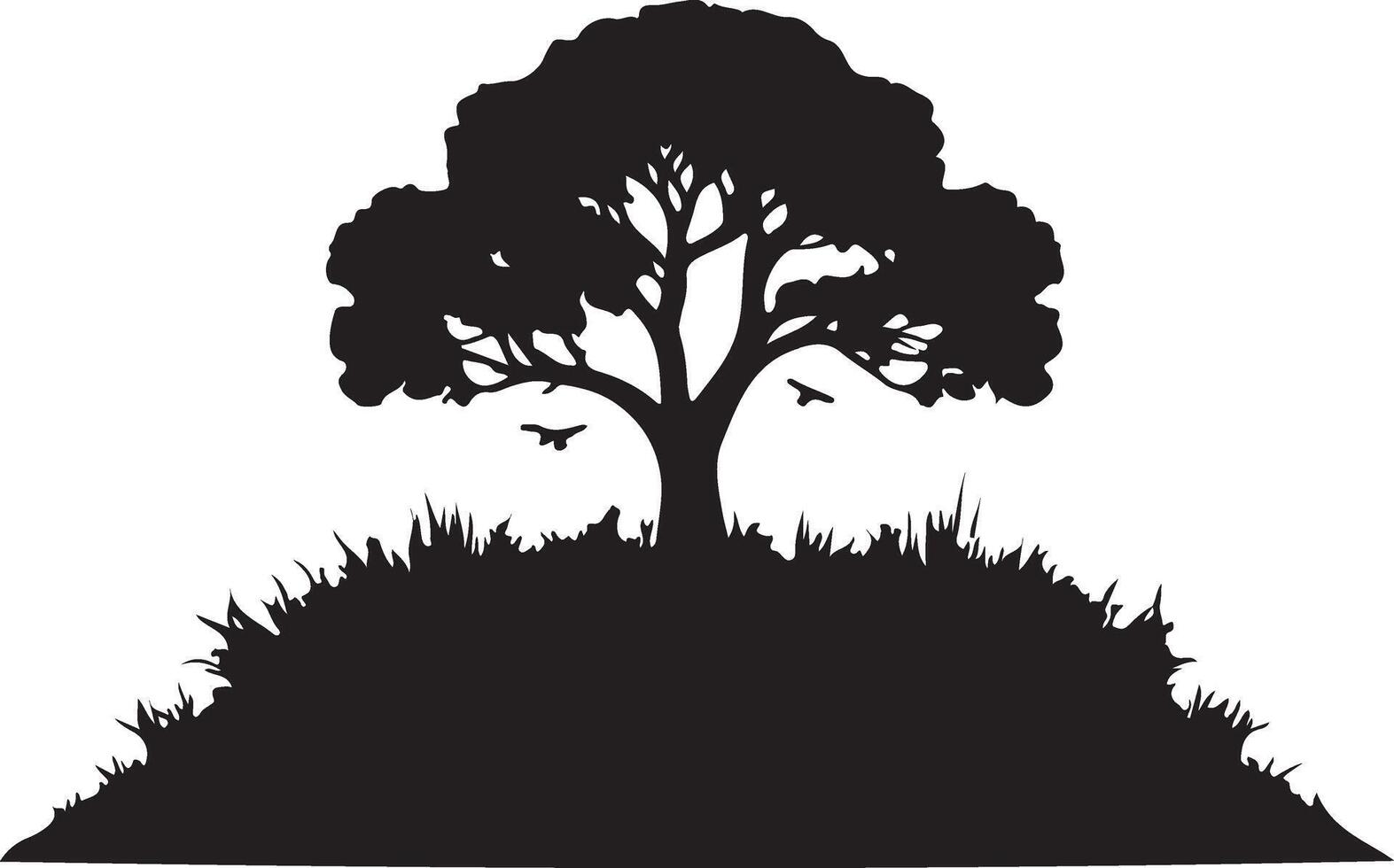 Minimalist tree Silhouette illustration, black color silhouette vector