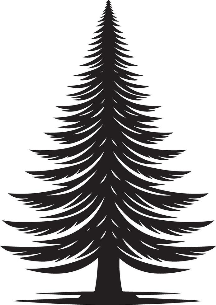 Pinr tree design element black color silhouette vector