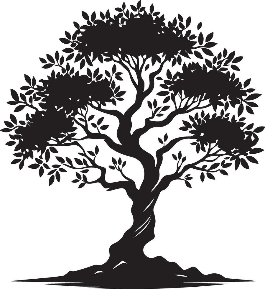 A black and white picture of a tree with a white background vector