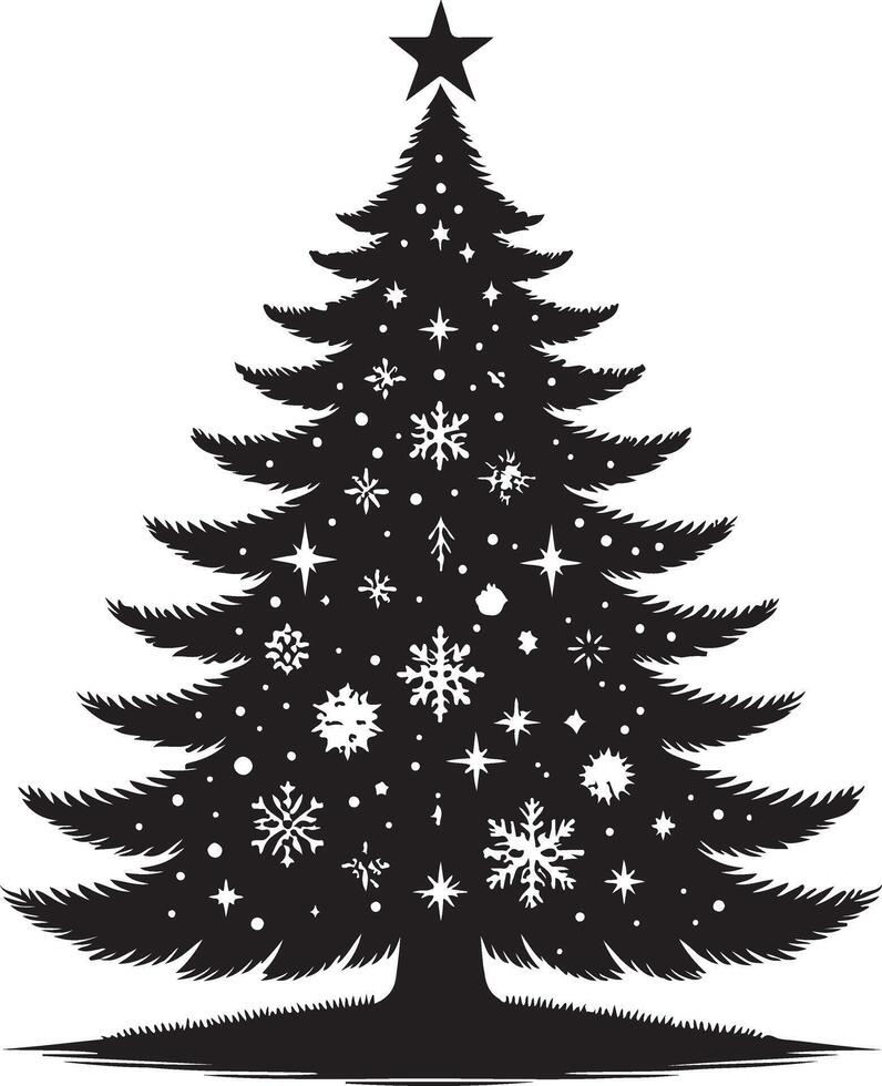 Christmas tree silhouette on a white background vector