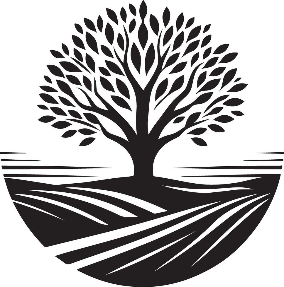 Design Silhouette Element Land Tree vector