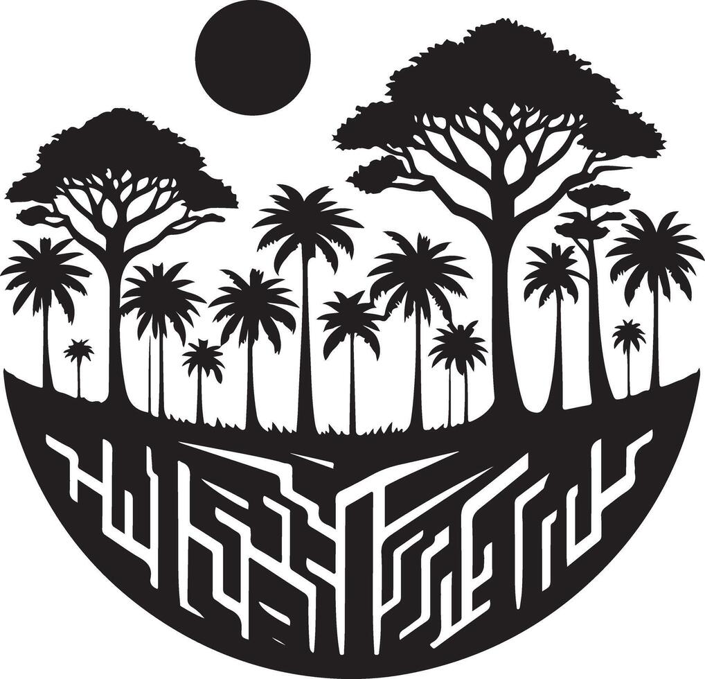 Design Silhouette Element Land Tree vector