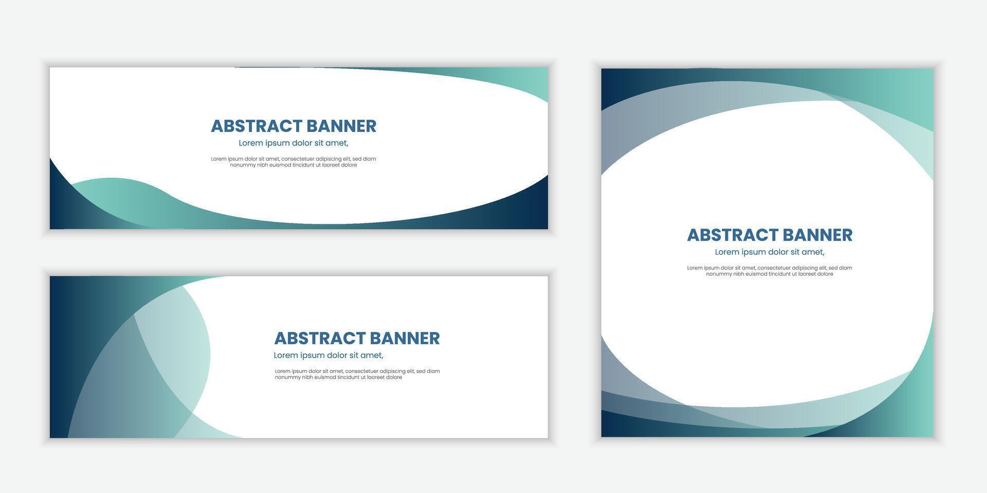 flat design minimalist Abstract wave banners set collection vector