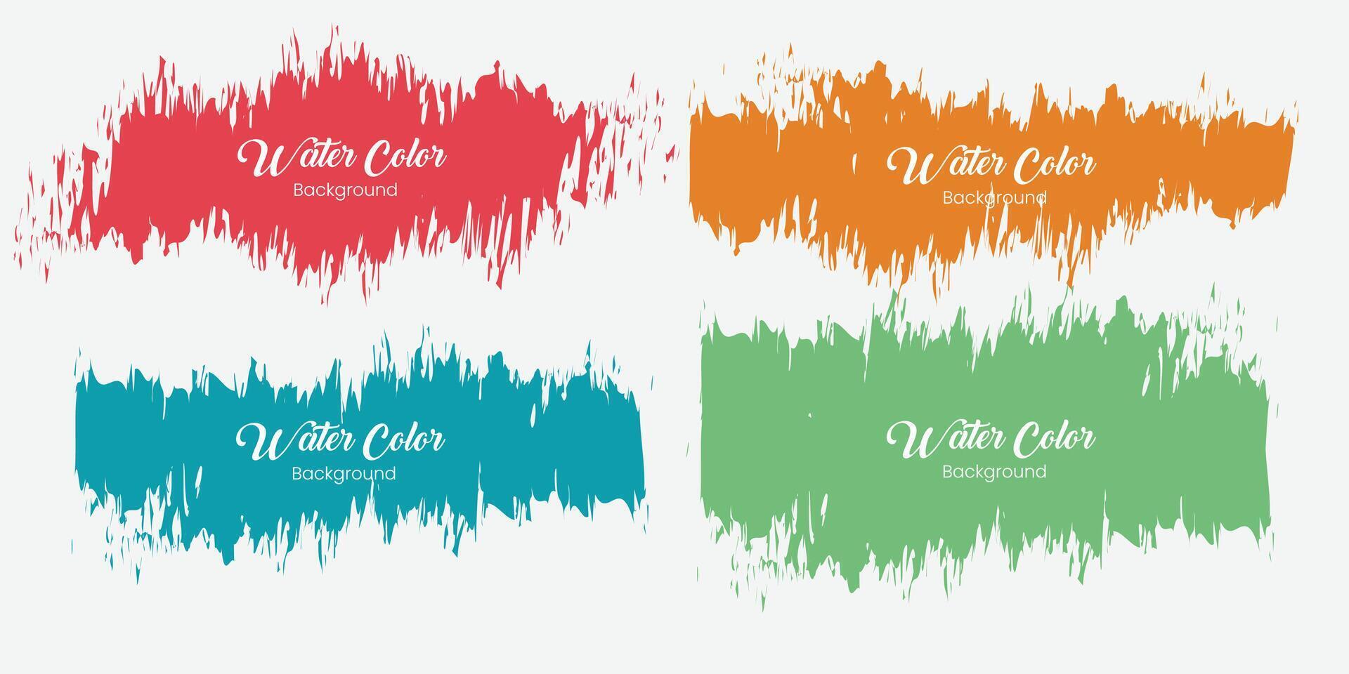 Watercolor brush strokes in different colors style colorful vector