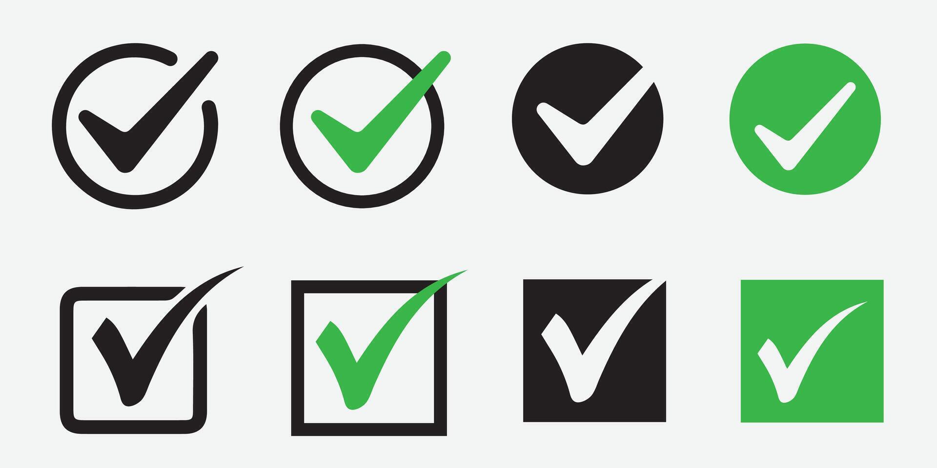 Flat design Checklist logo icon design isolated with green and black color vector