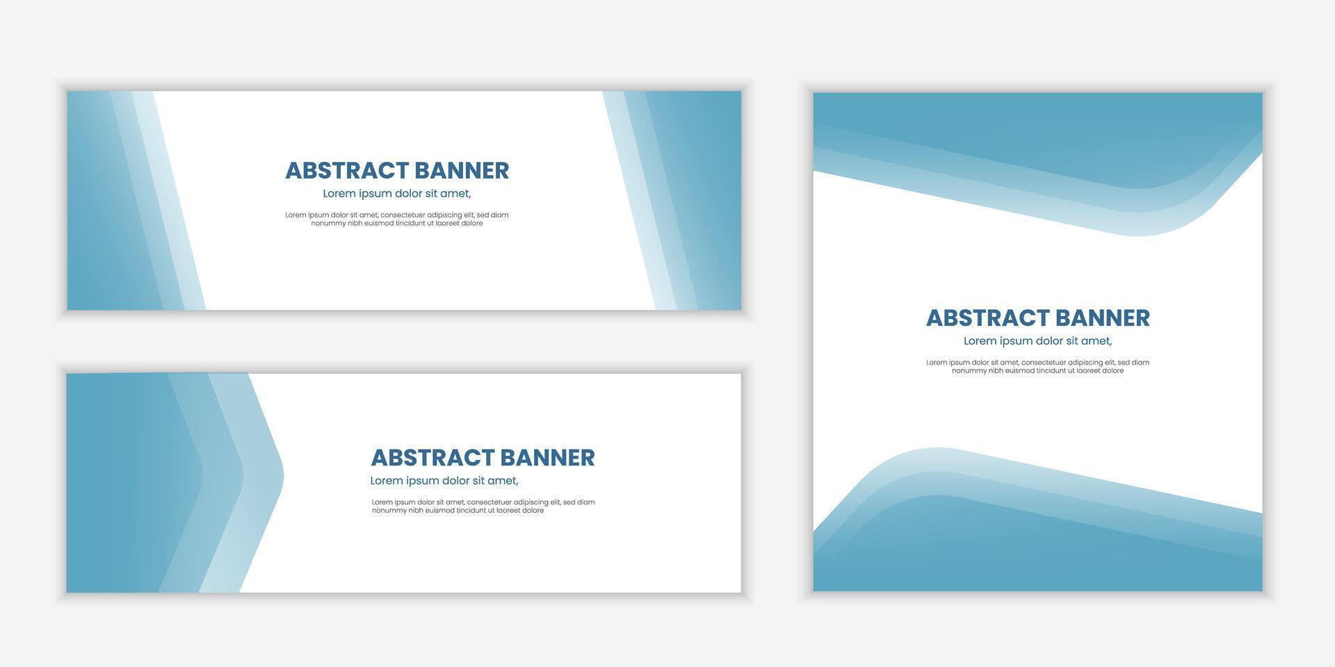 flat design minimalist Abstract wave banners set collection vector