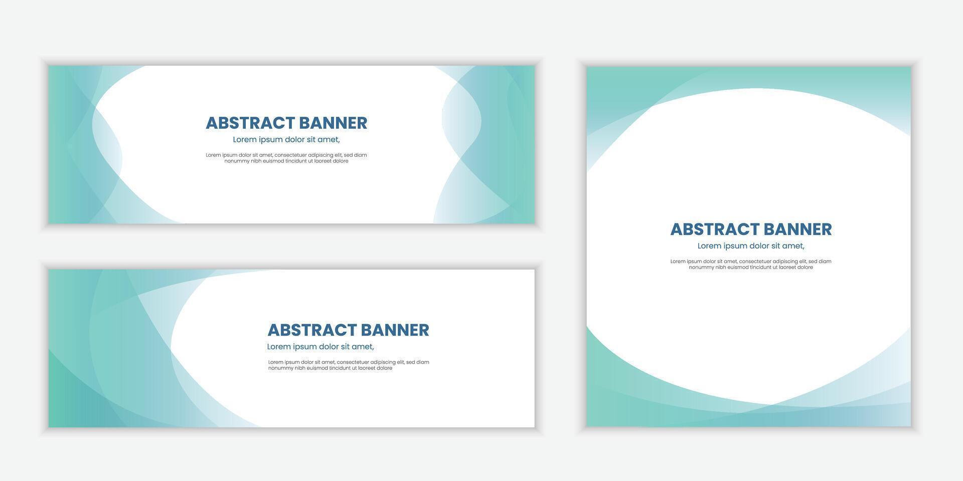 flat design minimalist Abstract wave banners set collection vector