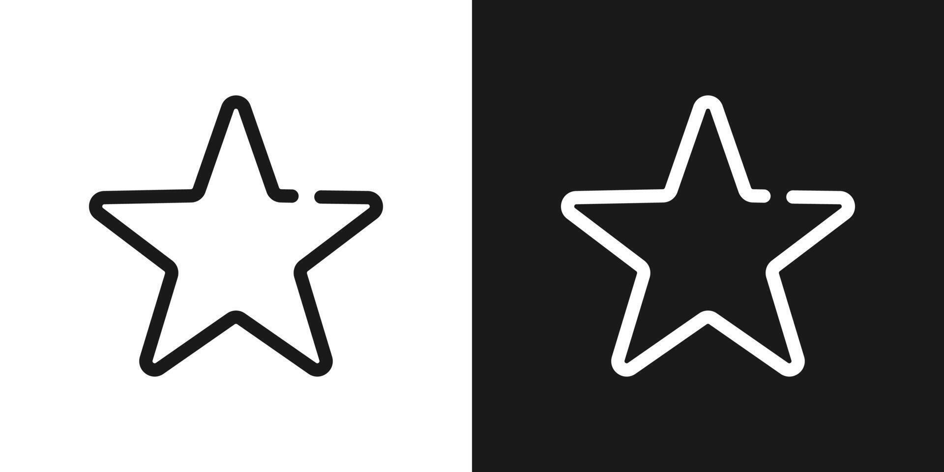 Favorite star outline icon set vector