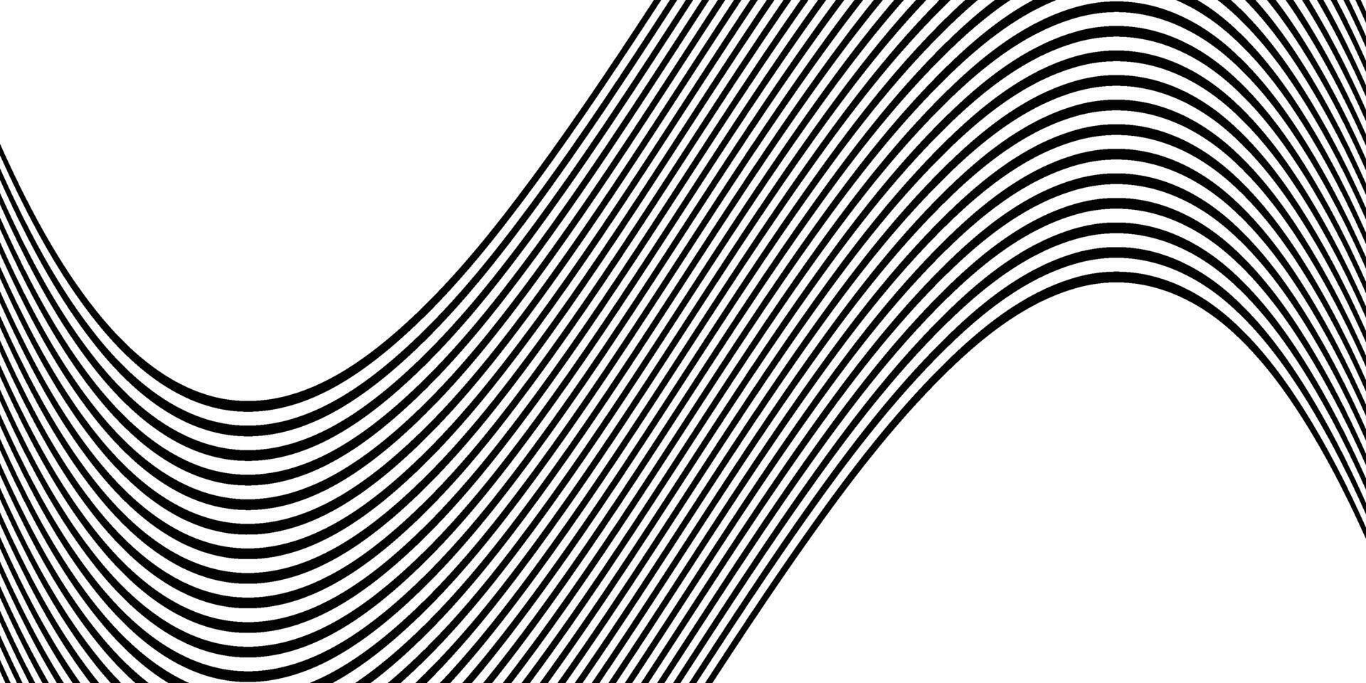 Black stripes lines wave curves abstract background. vector