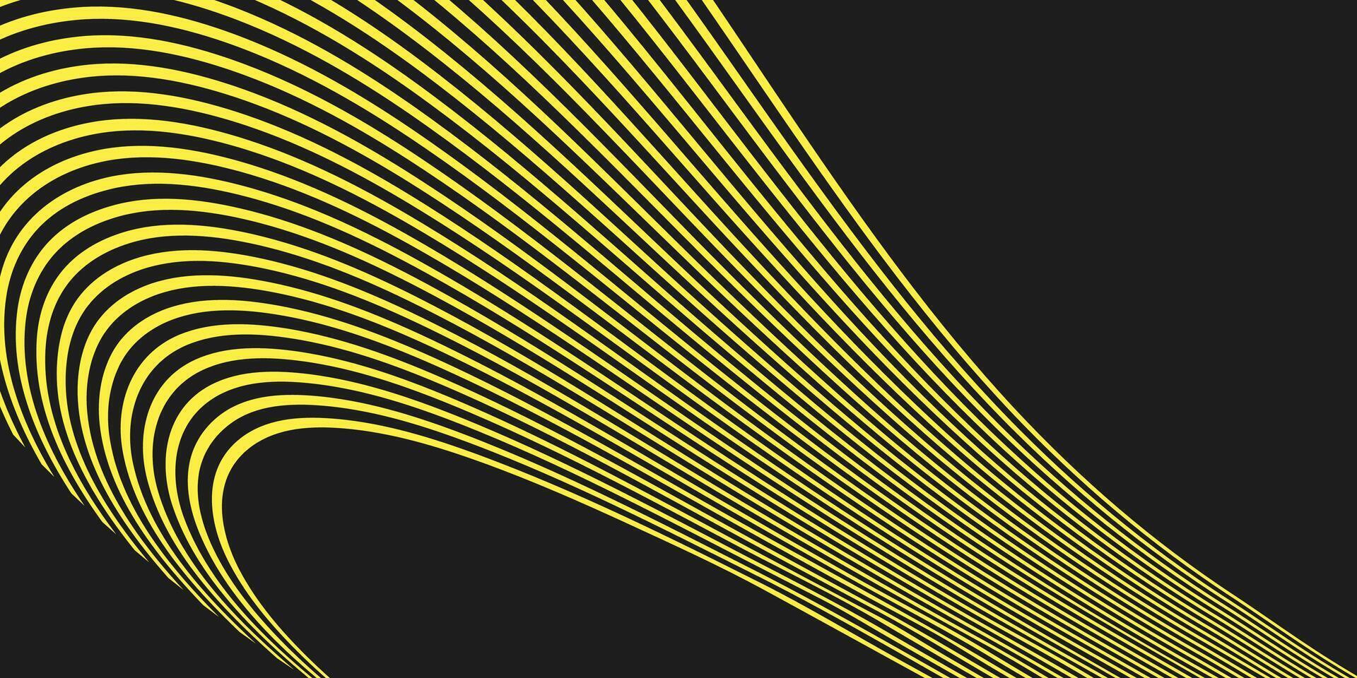 Abstract perspective wave line stripes. Wavy shape .Striped linear pattern isolated on black. vector