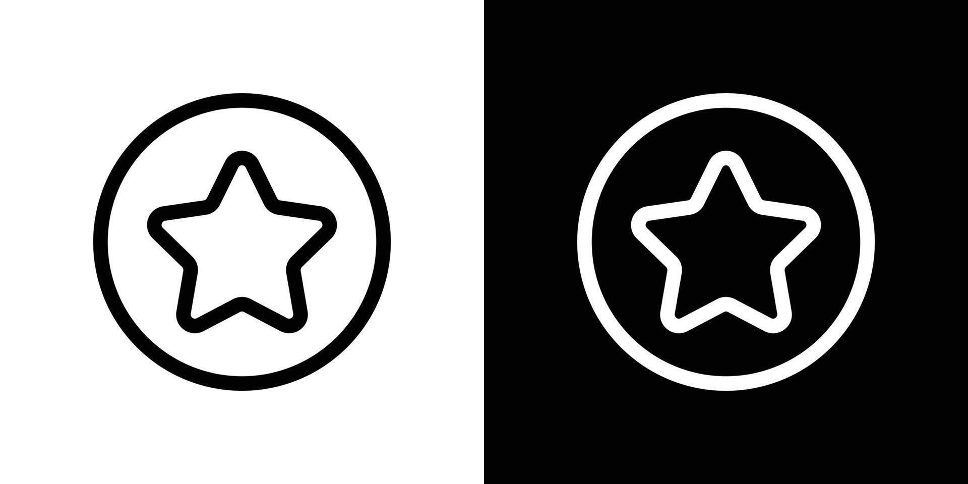 Star outline sign icon set vector