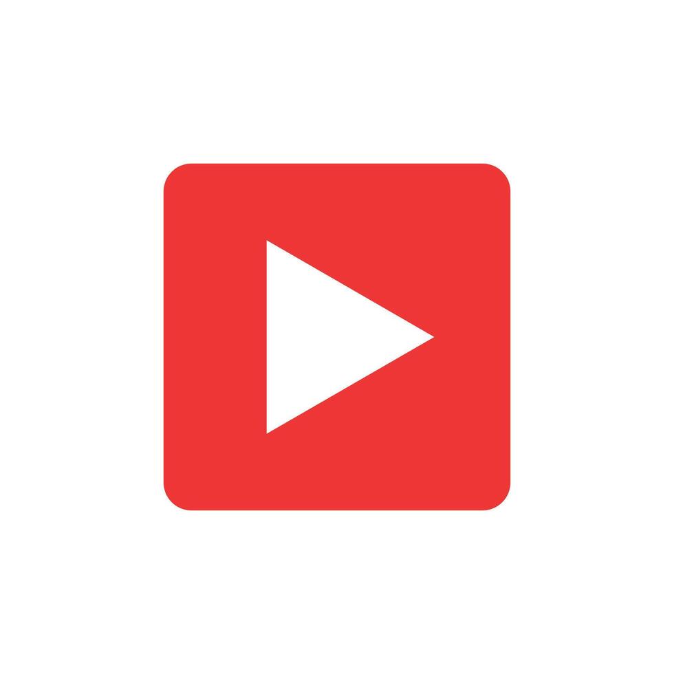 Red play icon sign for website and app vector