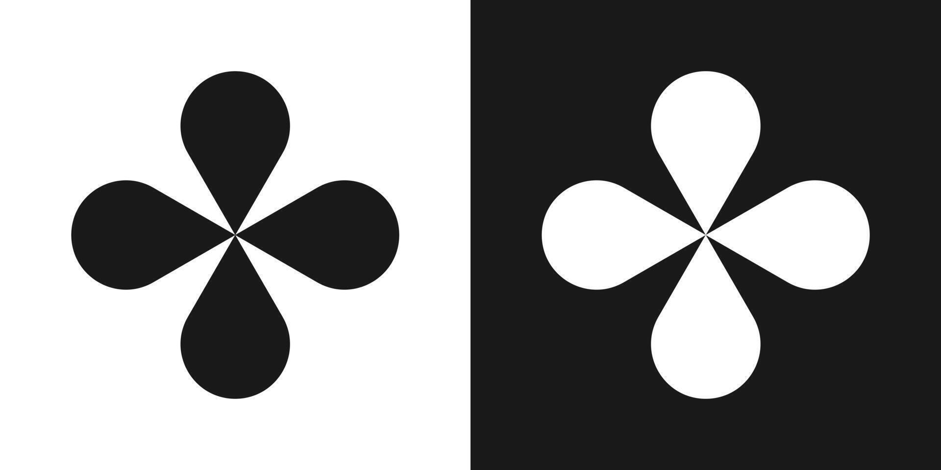 Graphic flat aesthetic geometric shape flower icon set for design and website vector