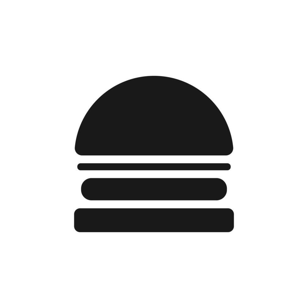 Hamburger flat black icon vector
