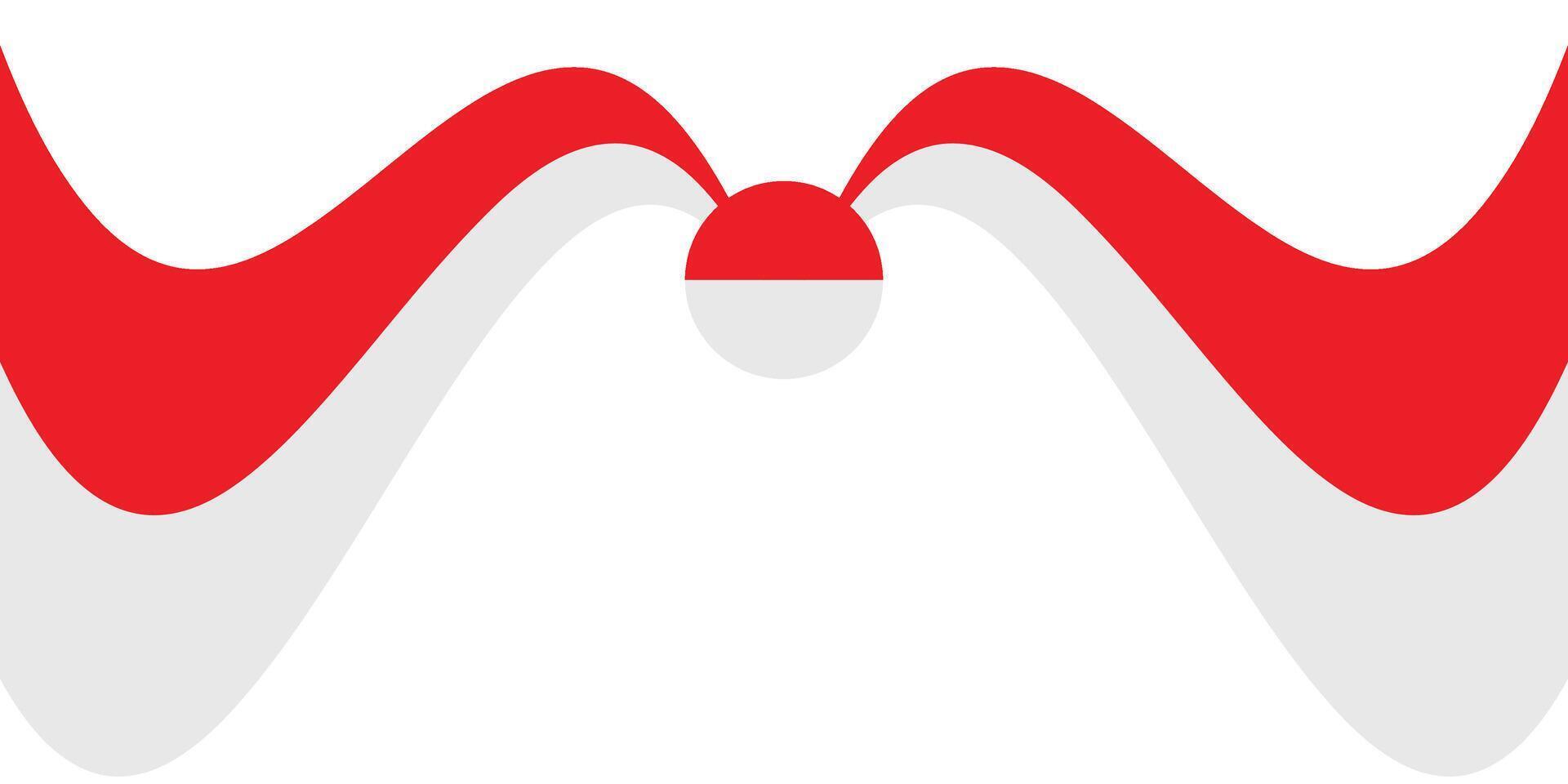 Waving ribbon or banner with flag of Indonesia vector