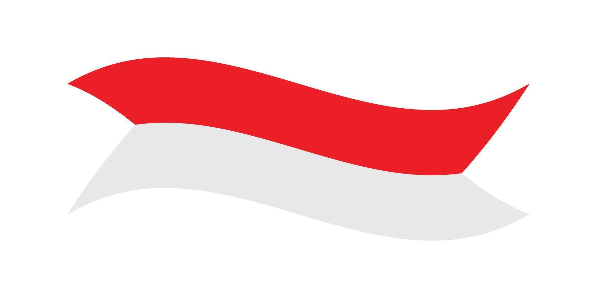 Waving ribbon or banner with flag of Indonesia vector