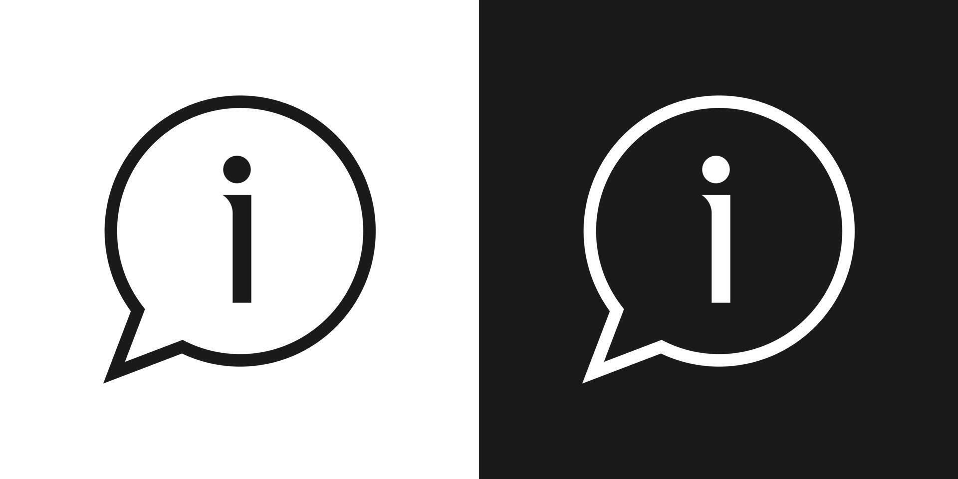 Bubble speech information mark black and white icon vector