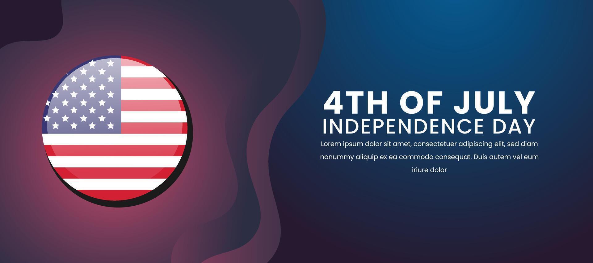 Happy independence day banner. United States national flag. Happy 4th of July. illustration. vector