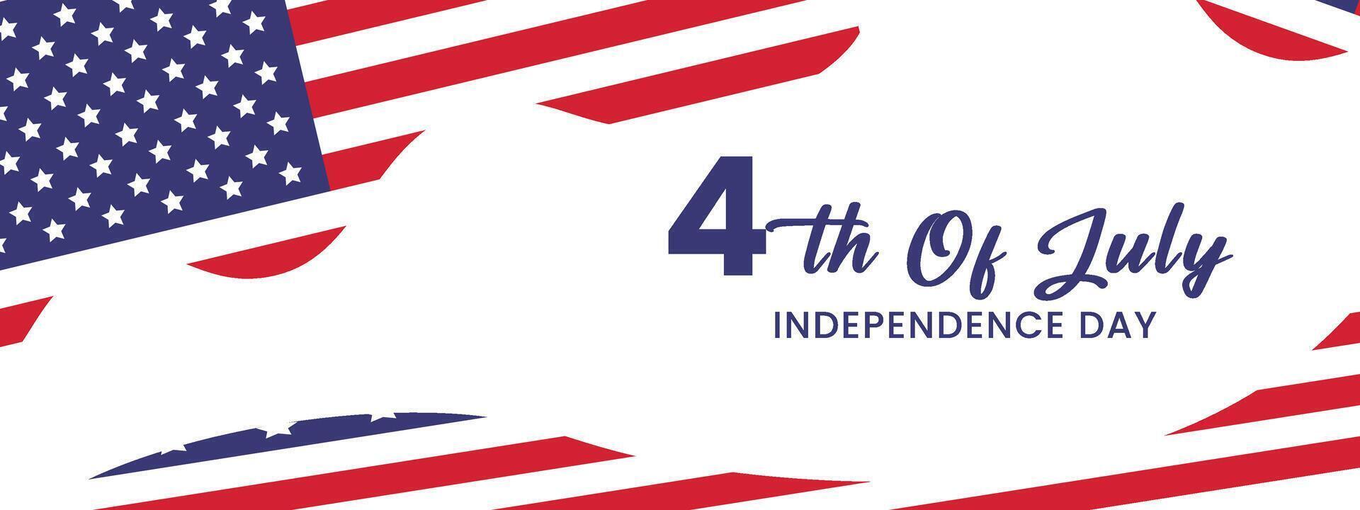 Independence Day 4TH Banner. Holiday Background with American Flag. vector