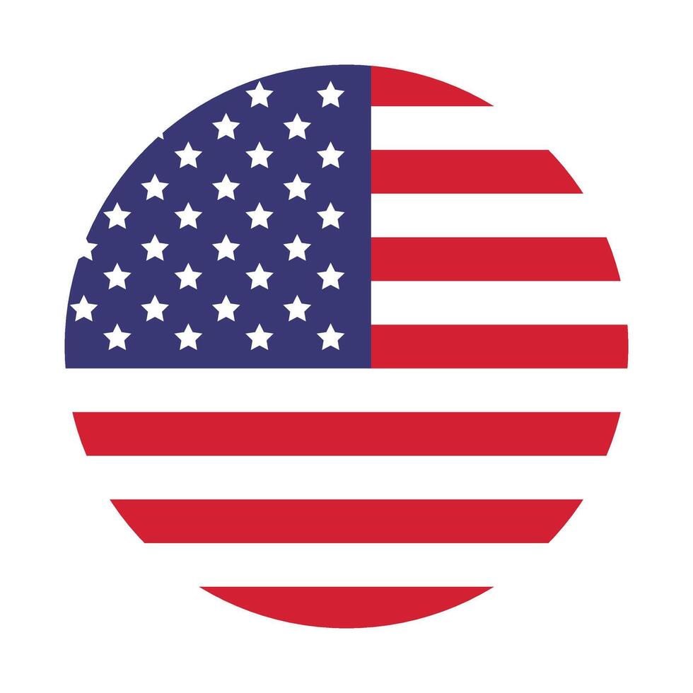 Flag USA isolated flat icon. America holidays 4 july. vector