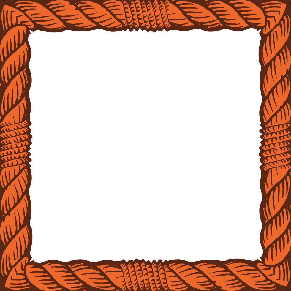 square rope frame on white background illustration vector