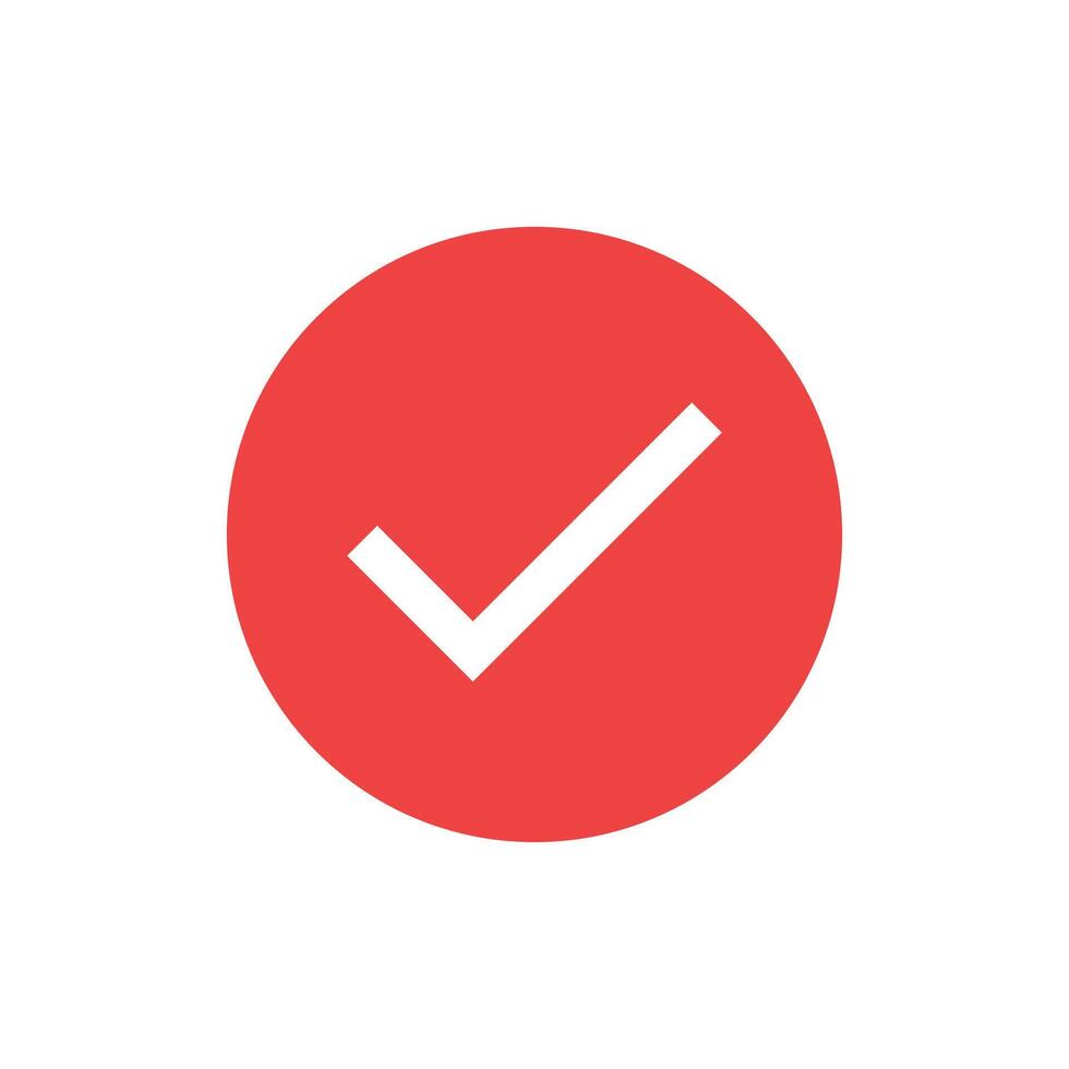 Verified check mark red icon vector