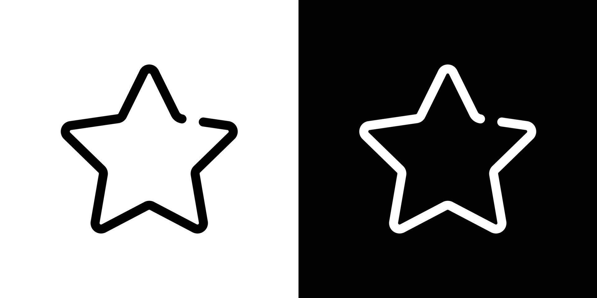 Star favorite black and white icon . vector