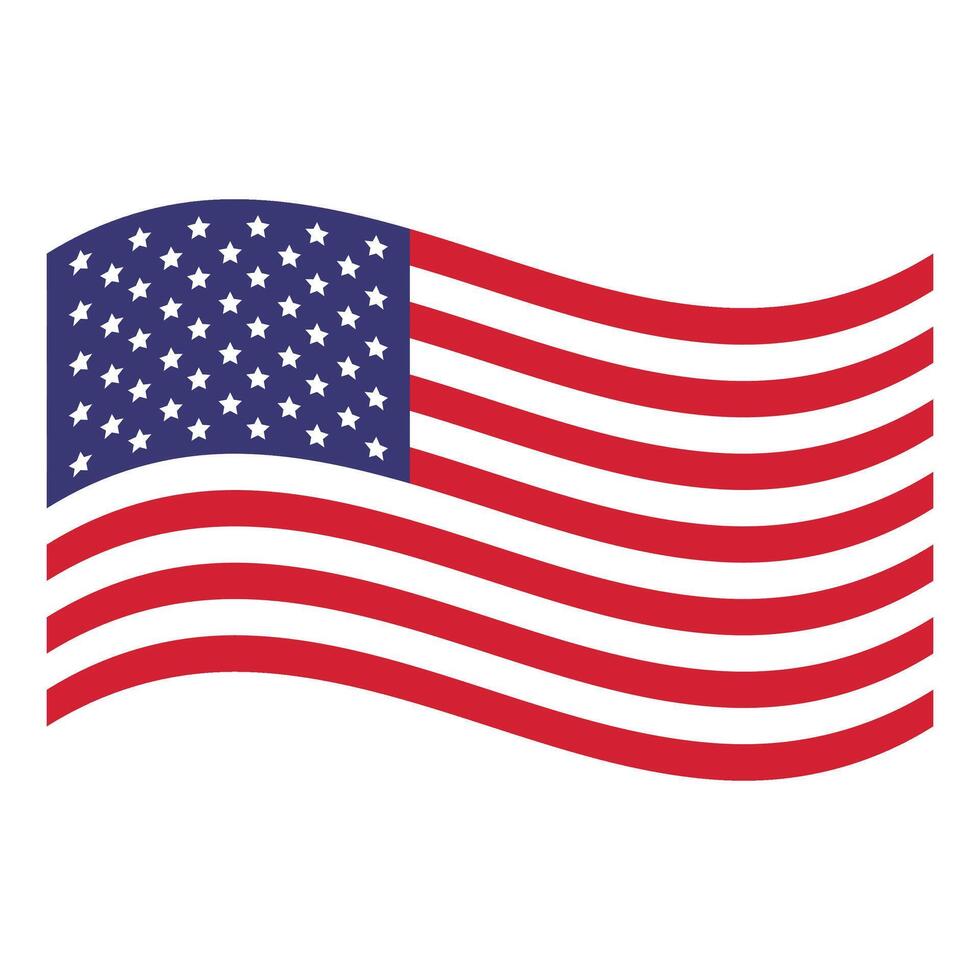 American waving flag. United States. vector