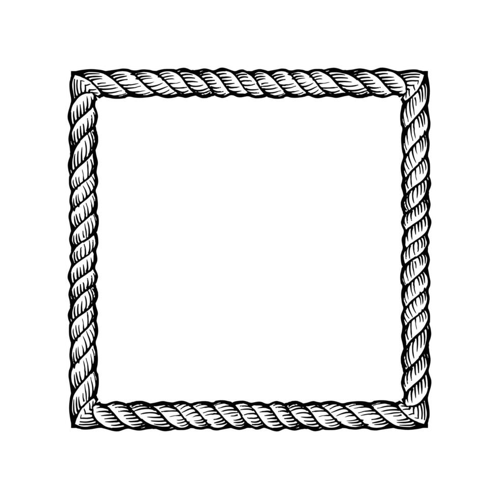 square rope frame on transparent illustration vector