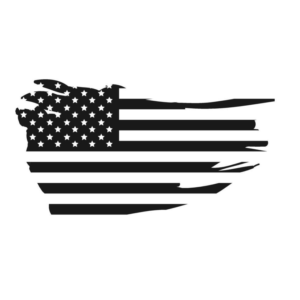 Black and white United States of America flag in brush stroke effect on white background vector