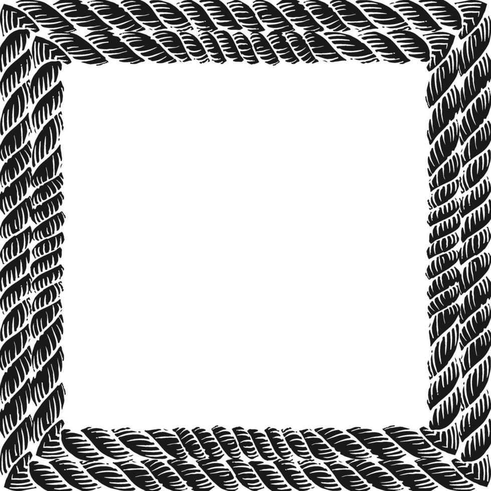 square rope frame on transparent background illustration vector