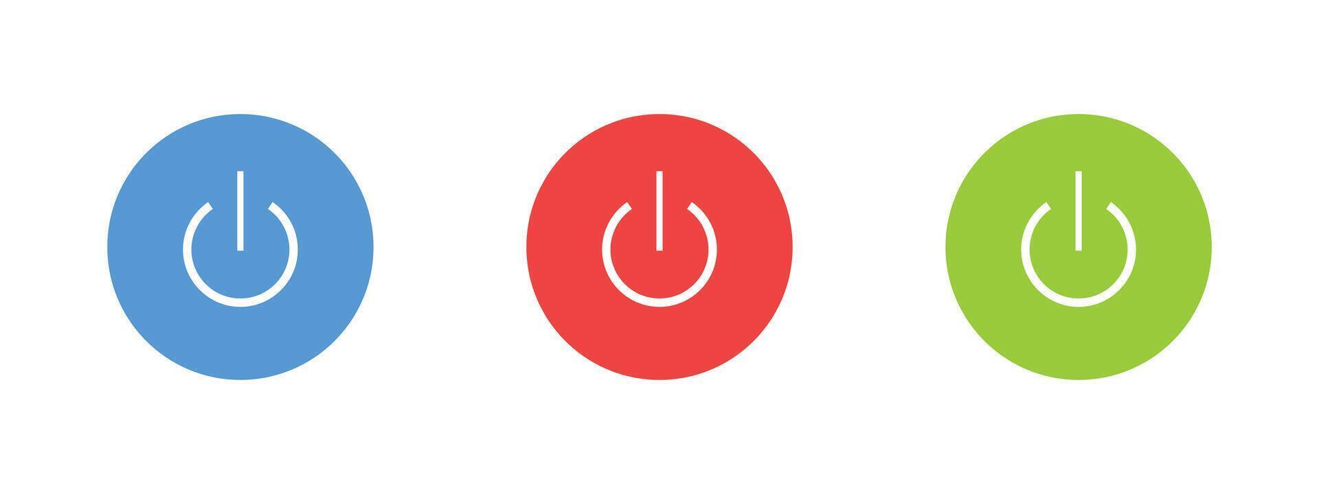 Power button set icon for apps and website. vector