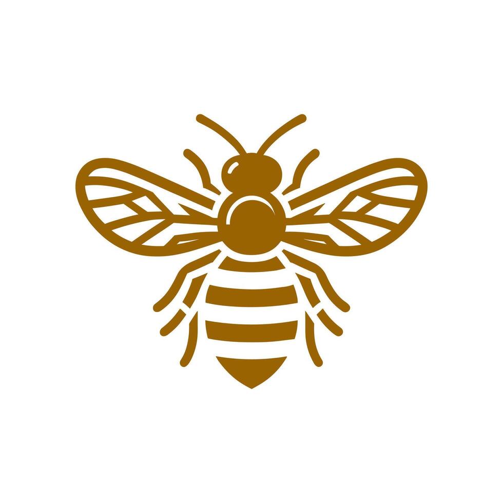 Bee logo design featuring a cute honeybee emblem. Black and yellow minimalist icon for branding, badges, and labels. Perfect for honey, apiary, and eco-friendly illustrations. vector