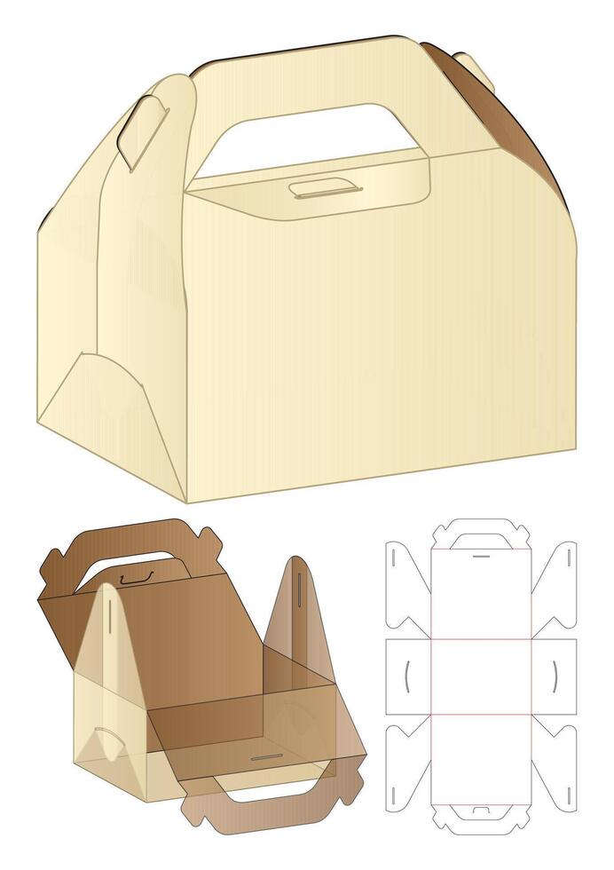 Box packaging die cut template design. 3d mock-up vector