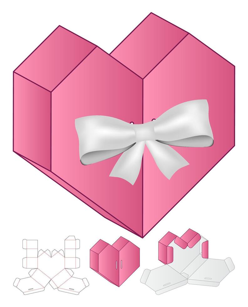 Box packaging die cut template design. 3d mock-up vector