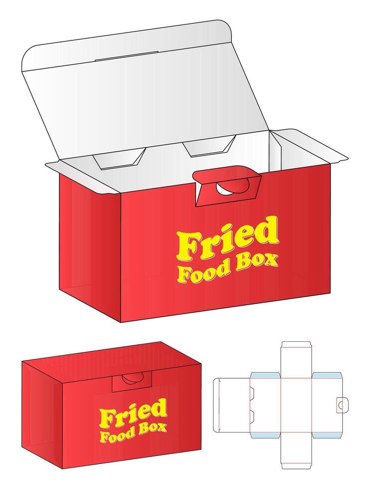 Box packaging die cut template design. 3d mock-up vector